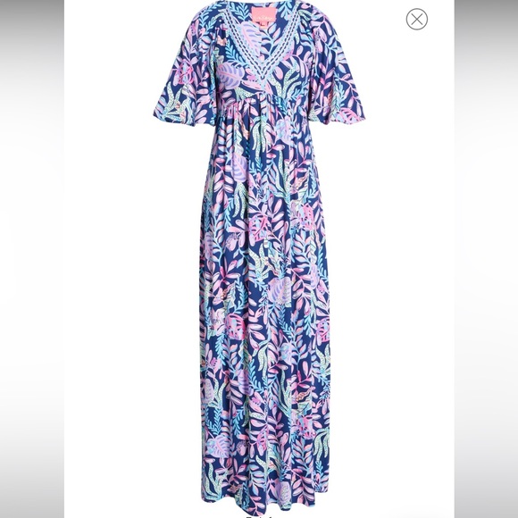 Lilly Pulitzer Dresses & Skirts - Lilly Pulitzer Manuela Print Short Sleeve Maxi Dress
